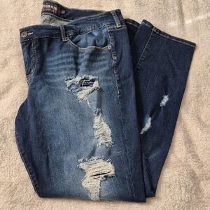 Torrid Women's Ripped Blue Boyfriend Jeans